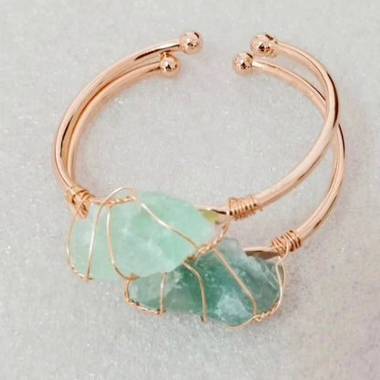 10 Pieces Ethnic Style Geometric Crystal Handmade Bangle