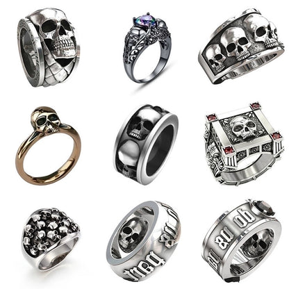 Retro Constellation Skull Alloy Unisex Rings