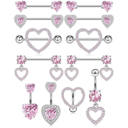 1 Piece 1 Set 1 Pair Belly Rings Minimalist Solid Color 304 Stainless Steel Inlay Rhinestones Belly Rings