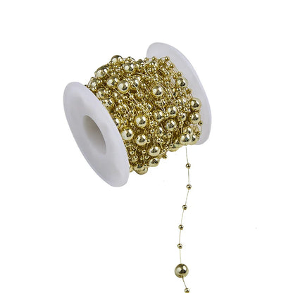 2 Pieces Christmas Tree Hanging Ornaments Pearl String Bead Chain Wedding Hotel Decoration Scene Bead Chain