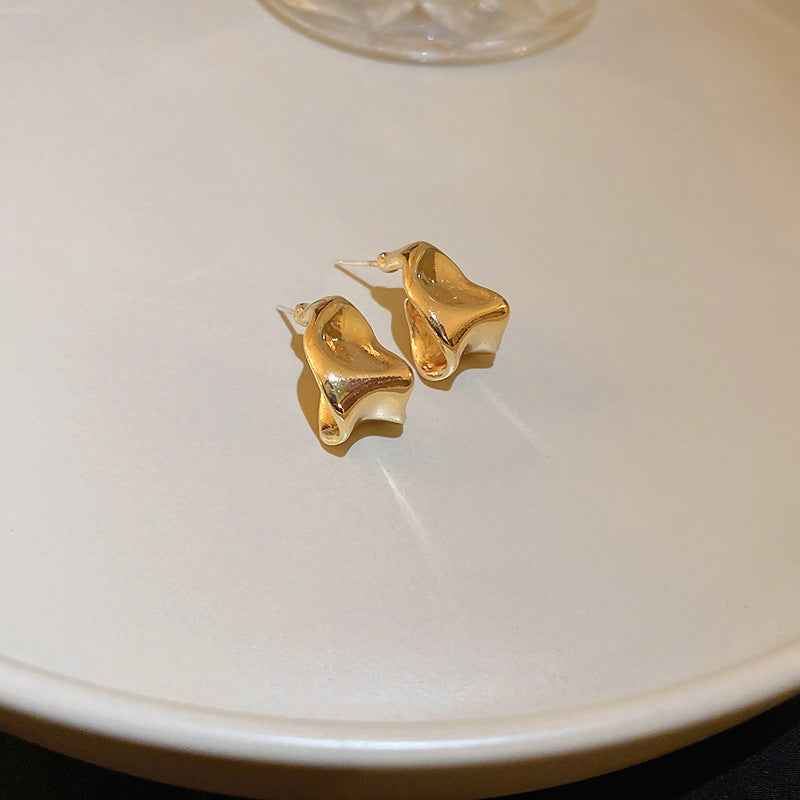 Circle Heart Geometric Metal Electroplating Earrings