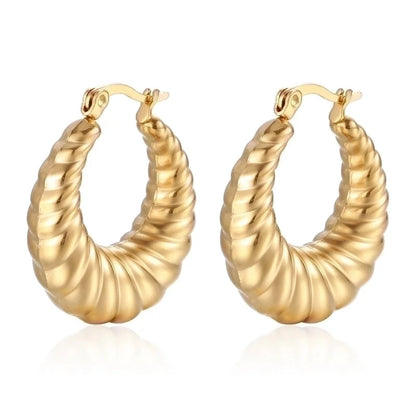 1 Pair Fashion Solid Color Plating 304 Stainless Steel 18K Gold Plated Earrings