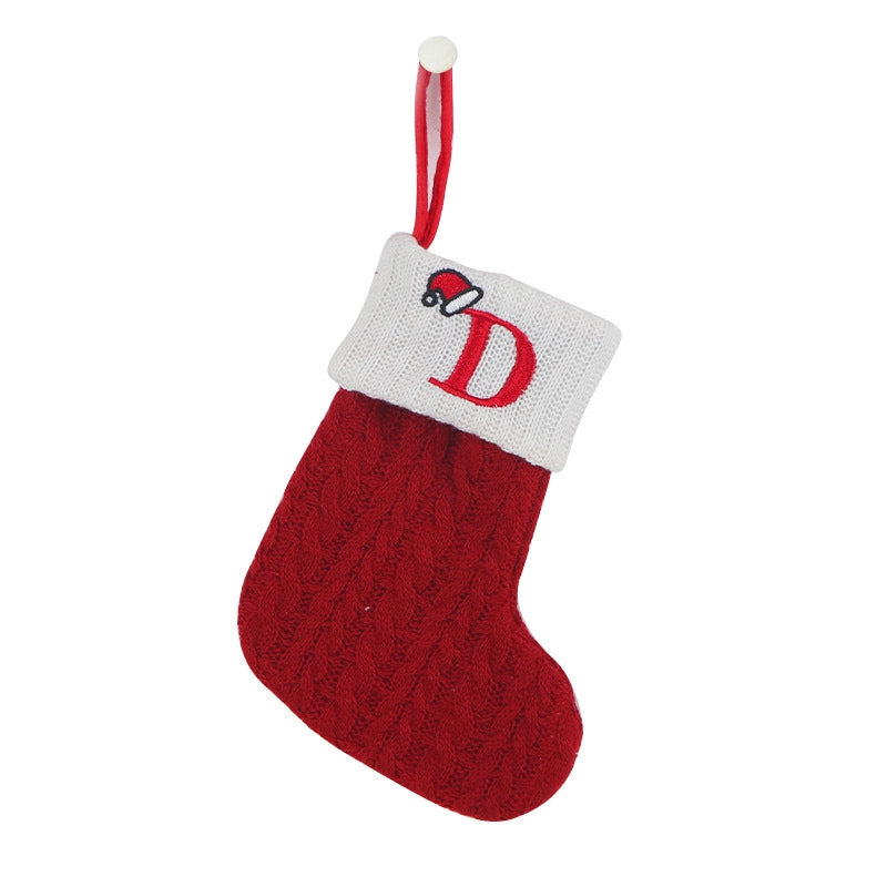 Hot Spot Foreign Trade Exquisite Christmas Socks Wool Knitted Christmas Socks Letter Socks Christmas Pendant Gift Bag