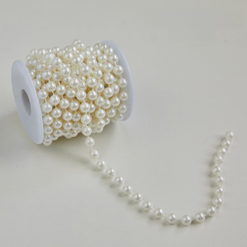 2 Pieces Christmas Tree Hanging Ornaments Pearl String Bead Chain Wedding Hotel Decoration Scene Bead Chain