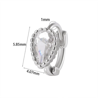 1 Piece Elegant Flower Butterfly Inlay Copper Rhinestones Zircon Earrings