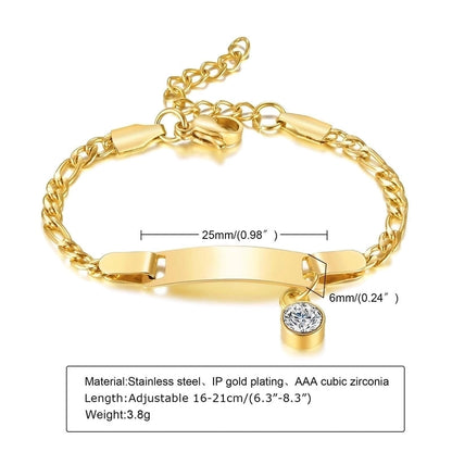 Casual Round Stainless Steel Gold Plated Zircon Bracelets In Bulk