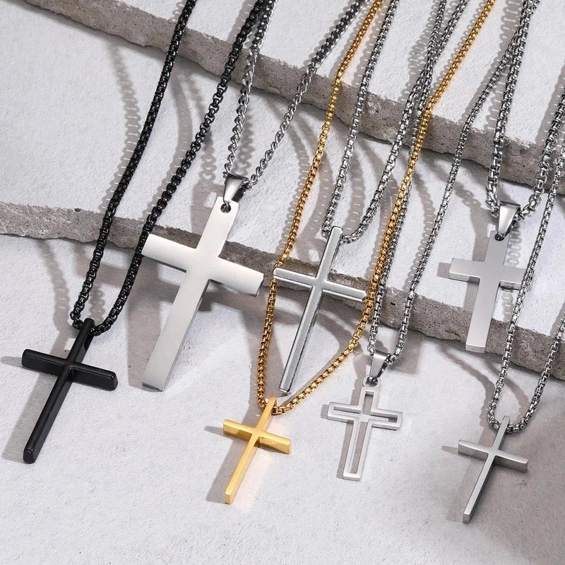 Jewelry Religion Cross 304 Stainless Steel Pendant Necklace