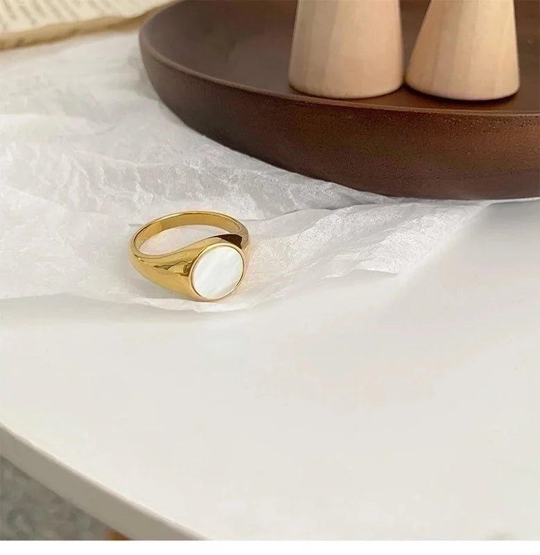 Minimalist Square Stainless Steel Plating 18k Gold Plated Rings