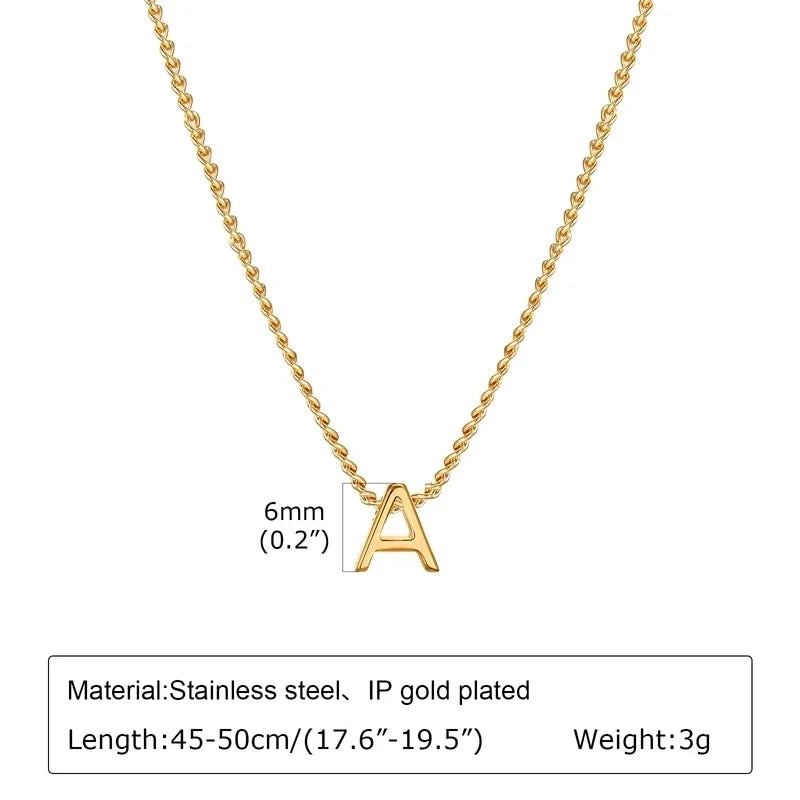 Elegant Letter 201 Stainless Steel 18K Gold Plated Pendant Necklace
