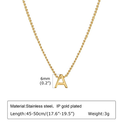 Elegant Letter 201 Stainless Steel 18K Gold Plated Pendant Necklace