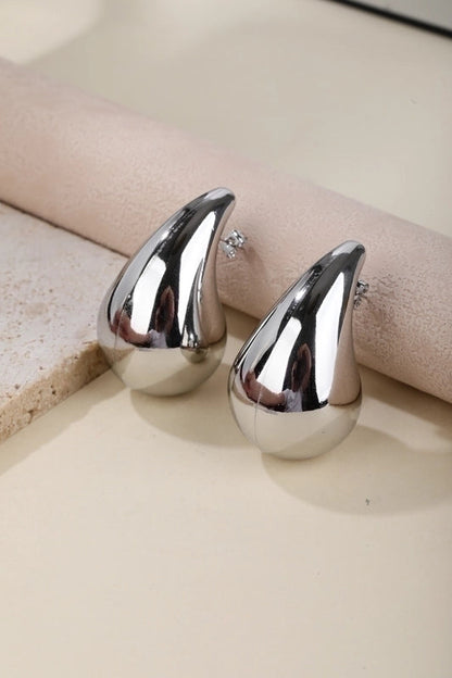 1 Pair Classic Style Water Droplets Plating 304 Stainless Steel Titanium Steel 18K Gold Plated Ear Studs