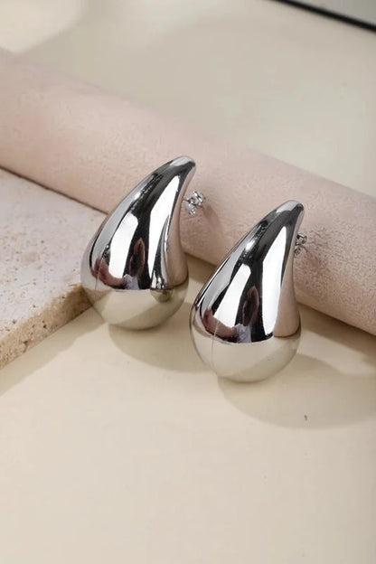 1 Pair Classic Style Water Droplets Plating 304 Stainless Steel Titanium Steel 18K Gold Plated Ear Studs