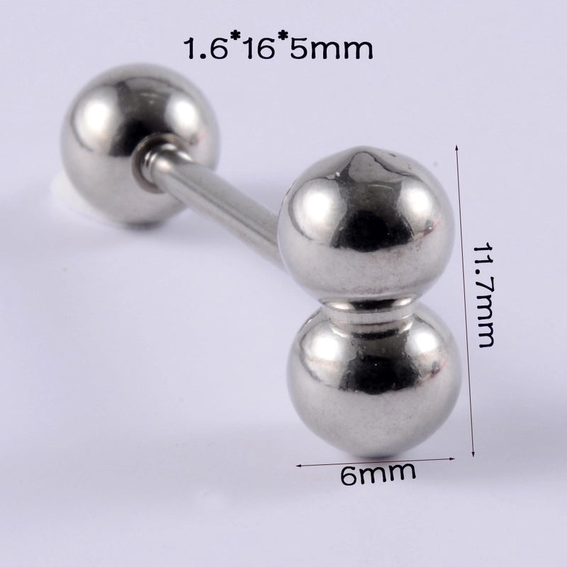 1 Piece Tongue Rings Minimalist Geometric 304 Stainless Steel Plating 18K Gold Plated