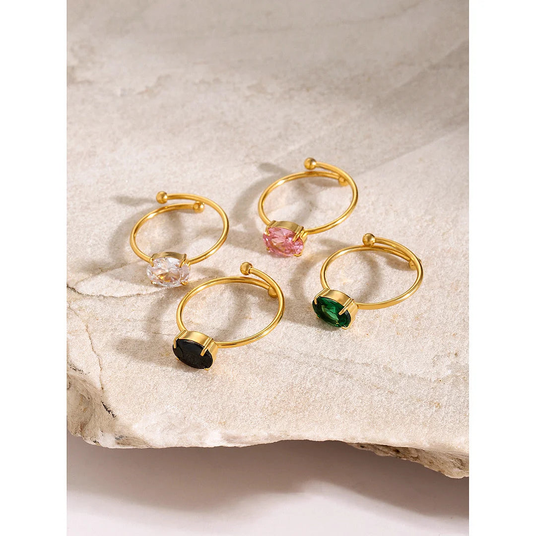 IG Style Quadrilateral Stainless Steel Electroplating Rings