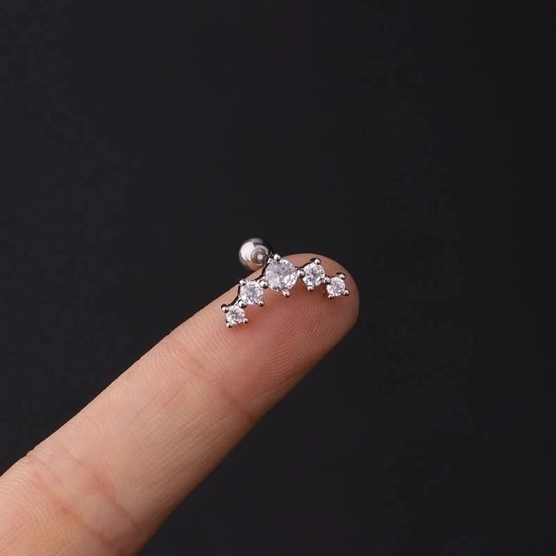 Ear Cartilage Rings & Studs Fashion Geometric Copper Plating Artificial Gemstones