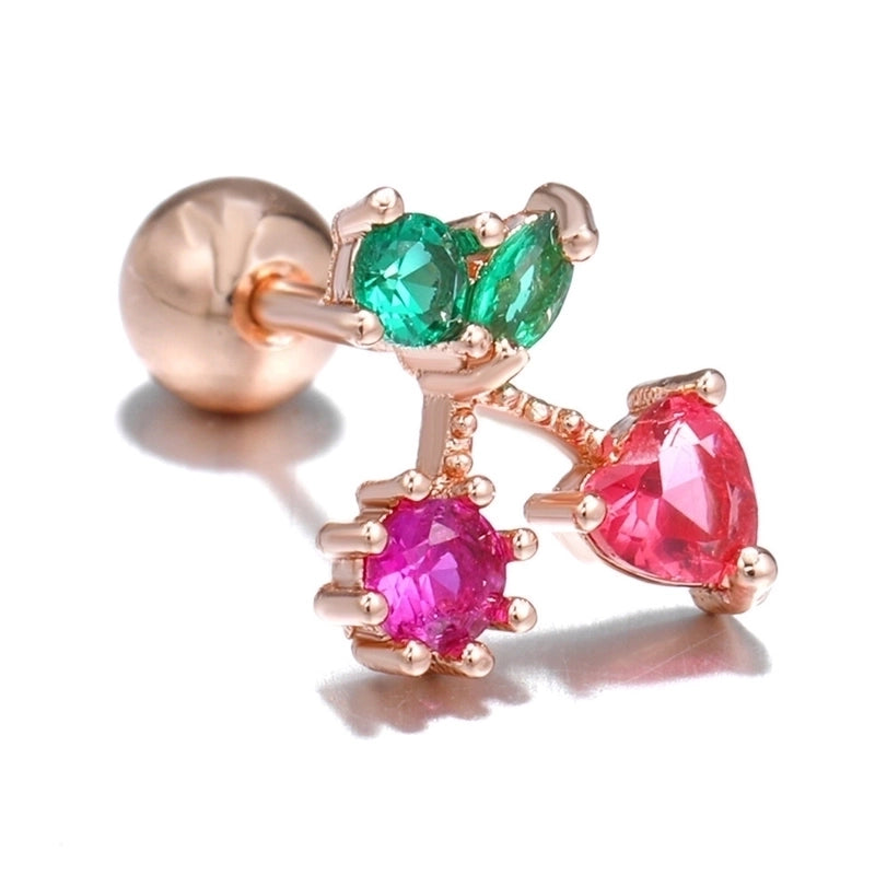 Ear Cartilage Rings & Studs Fashion Fruit Brass Artificial Gemstones