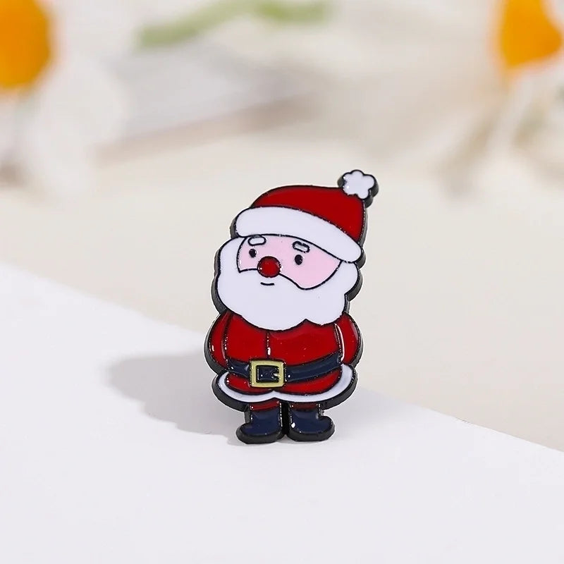 Cartoon Style Pin Santa Claus Alloy Enamel Unisex Brooches
