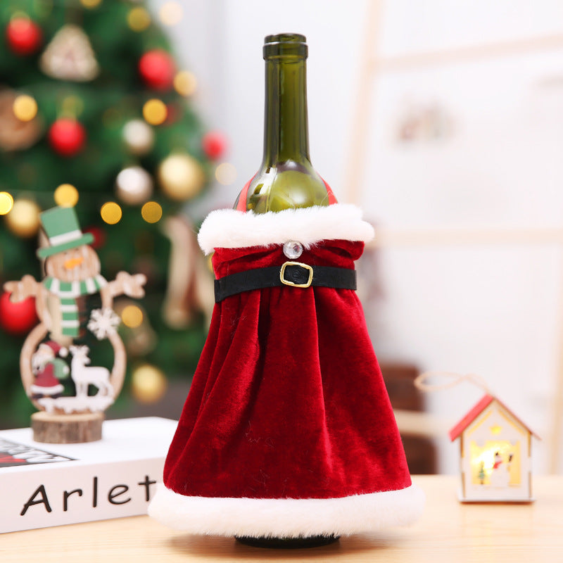Christmas Red Wine Set Dress Champagne Wine Bag Wine Bottle Set Skirt Wine Bottle Decoration Red Wine Bag
