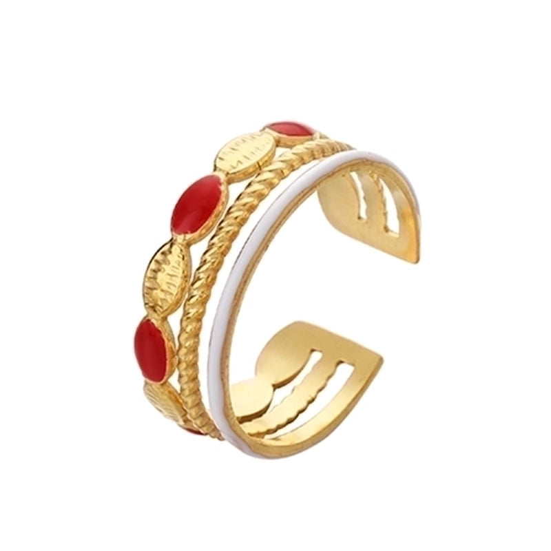 Fashion Geometric 304 Stainless Steel 18K Gold Plated Plating Open Ring