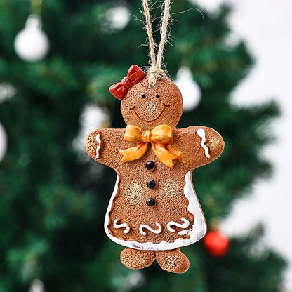 Christmas Cute Gingerbread Resin Party Festival Hanging Ornaments
