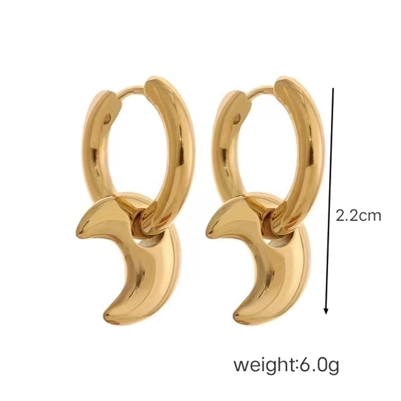 1 Pair Minimalist Classic Style Heart Shape 304 Stainless Steel 18K Gold Plated Earrings