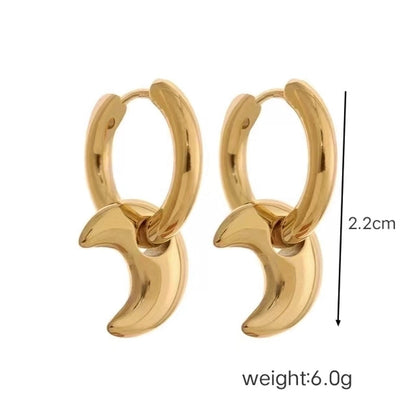 1 Pair Minimalist Classic Style Heart Shape 304 Stainless Steel 18K Gold Plated Earrings