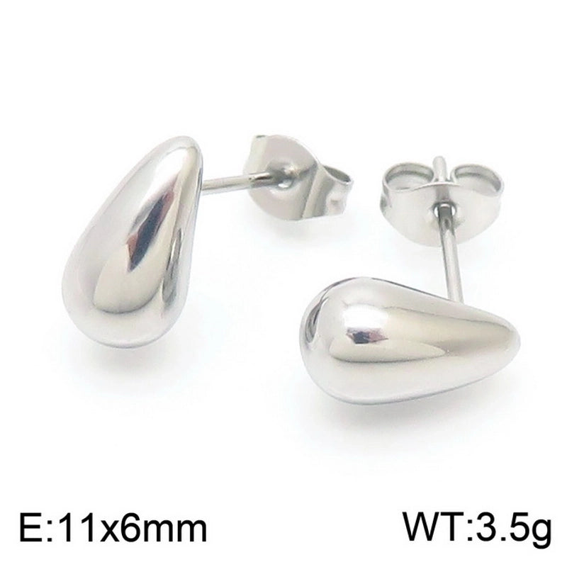 1 Pair Minimalist Water Droplets Plating Stainless Steel 18K Gold Plated Earrings
