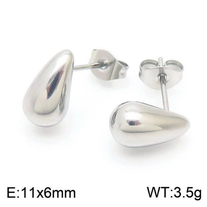 1 Pair Minimalist Water Droplets Plating Stainless Steel 18K Gold Plated Earrings