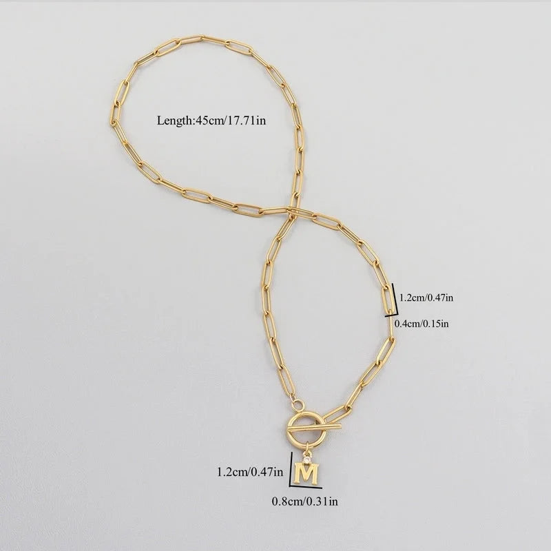 Elegant Minimalist Classic Style Letter 201 Stainless Steel 304 Stainless Steel Artificial Crystal Stainless Steel Necklaces