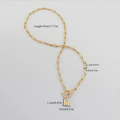 Elegant Minimalist Classic Style Letter 201 Stainless Steel 304 Stainless Steel Artificial Crystal Stainless Steel Necklaces