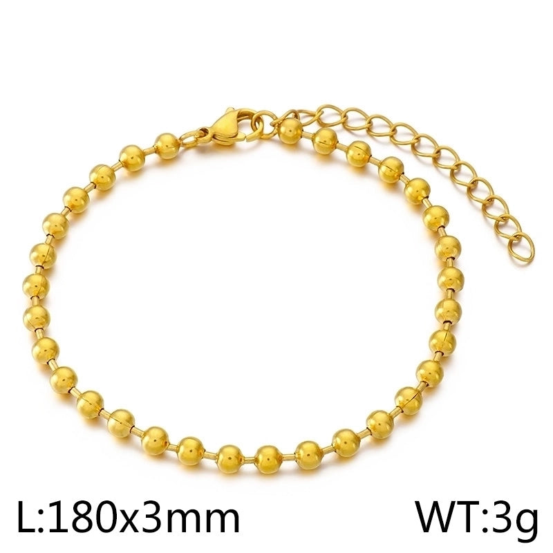 Basic Solid Color Titanium Steel 18K Gold Plated Bracelets In Bulk