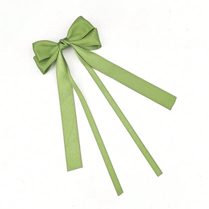 Sweet Girl Bow Ribbon Hairpin Japanese And Korean Style Simple High Sense Back Head Hairpin Internet Celebrity Hair Accessories