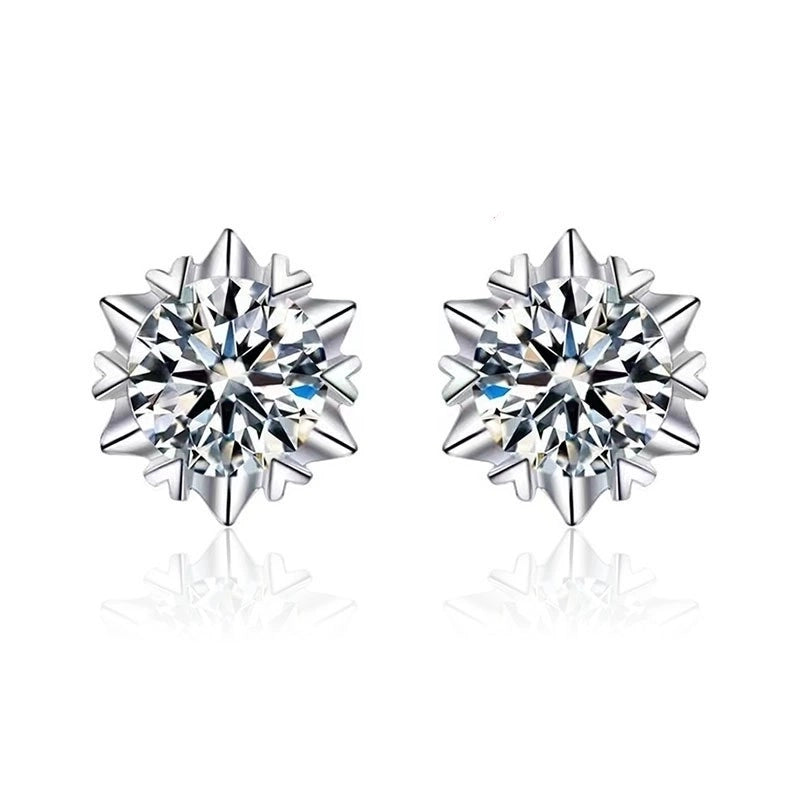 1 Pair Casual Minimalist Geometric Heart Shape Inlay Copper Zircon White Gold Plated Ear Studs