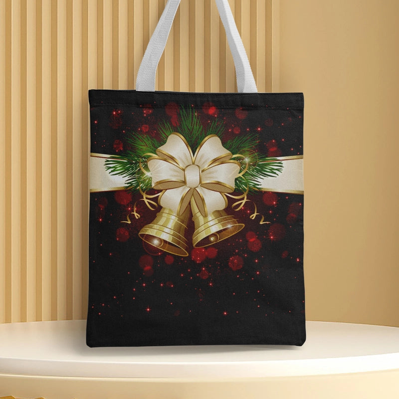 Christmas Unisex Polyester Christmas House Christmas Tree Santa Claus Cute Square Open Handbag