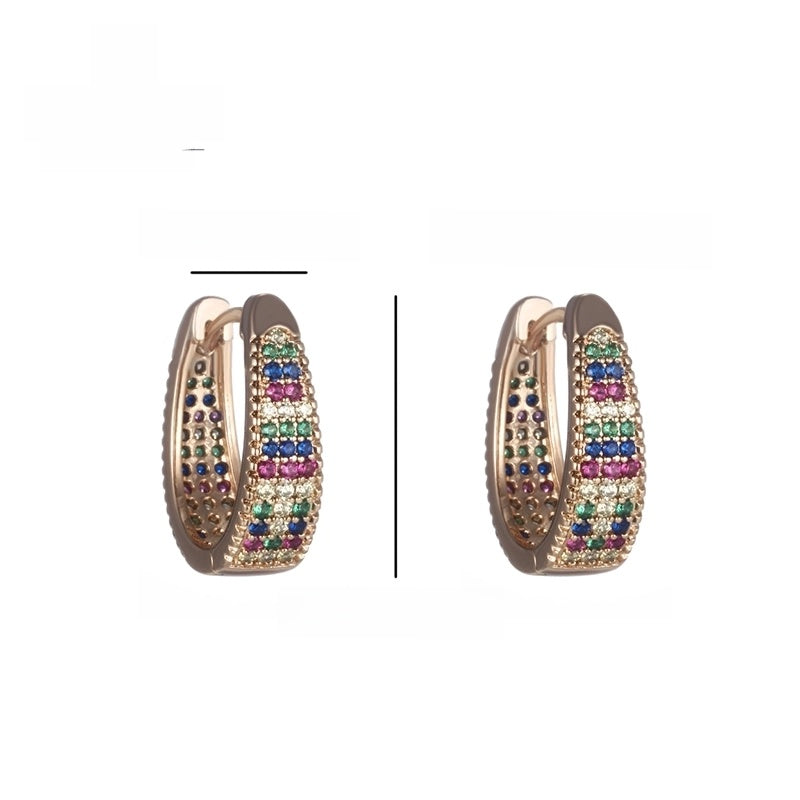 6 Pieces XUPING Minimalist Commute Geometric Inlay Copper Artificial Gemstones 18K Gold Plated Earrings