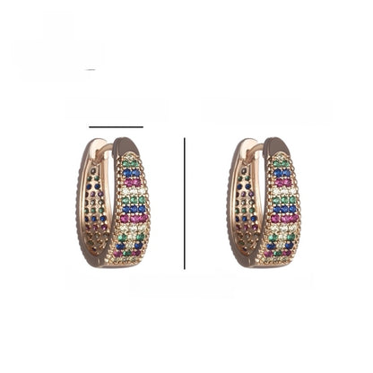 6 Pieces XUPING Minimalist Commute Geometric Inlay Copper Artificial Gemstones 18K Gold Plated Earrings