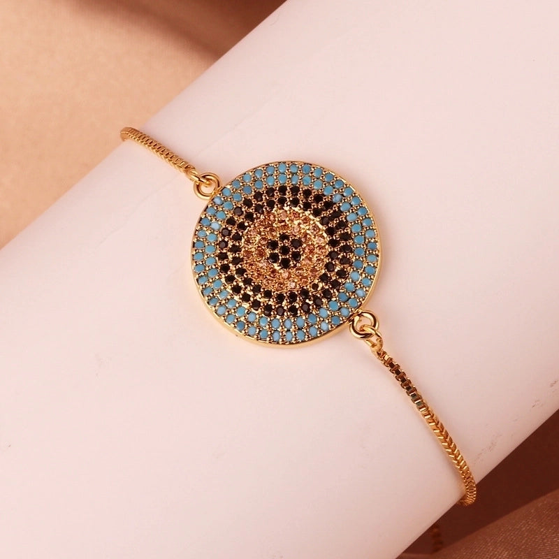 Fashion Color Block Copper Plating Inlay Zircon Bracelets 1 Piece