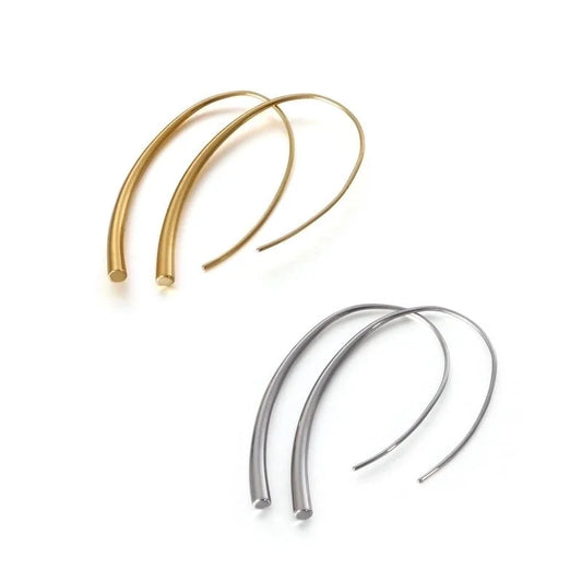 Korean Style Geometric Plating Titanium Steel 18K Gold Plated Earrings