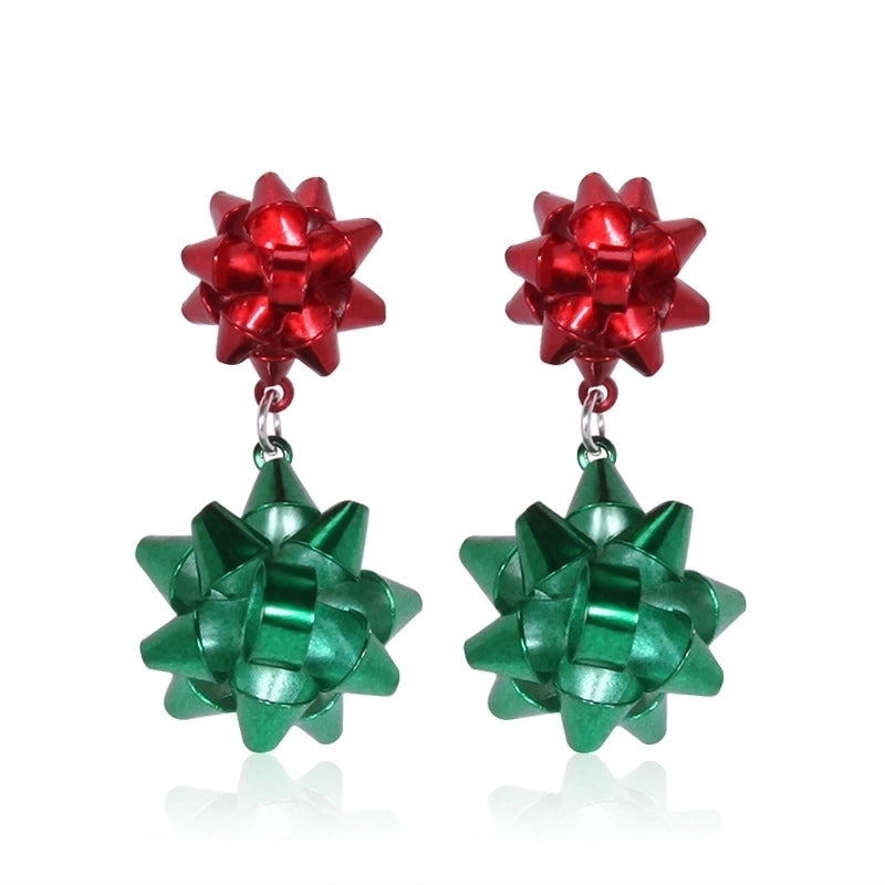 1 Pair Minimalist Christmas Tree Inlay Alloy Zircon Drop Earrings