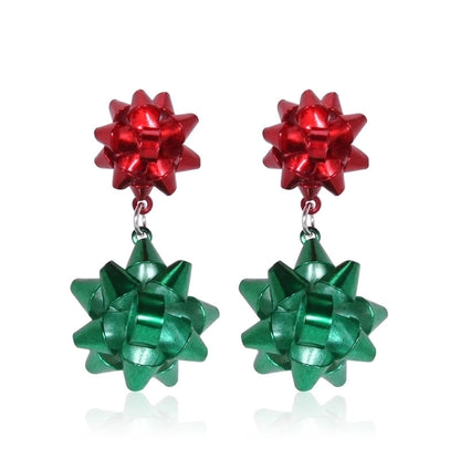 1 Pair Minimalist Christmas Tree Inlay Alloy Zircon Drop Earrings