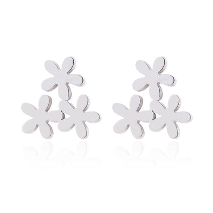 1 Pair Fashion Snowflake Plating 304 Stainless Steel 18K Gold Plated Ear Studs