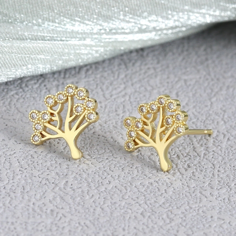 1 Pair Elegant Minimalist Geometric Double Heart Snake Hollow Out Inlay Copper Zircon 18K Gold Plated Ear Studs