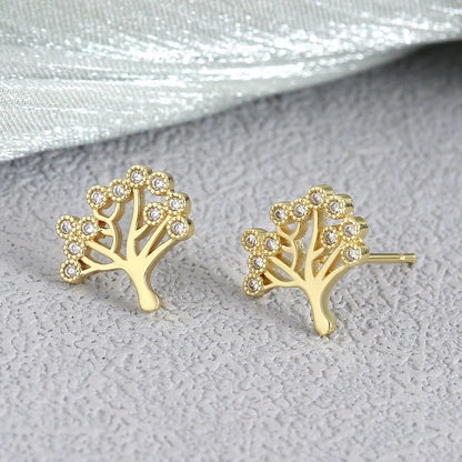 1 Pair Elegant Minimalist Geometric Double Heart Snake Hollow Out Inlay Copper Zircon 18K Gold Plated Ear Studs