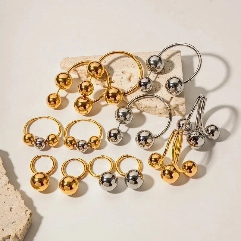 Casual Classic Style Geometric 304 Stainless Steel Plating Rings Earrings Necklace