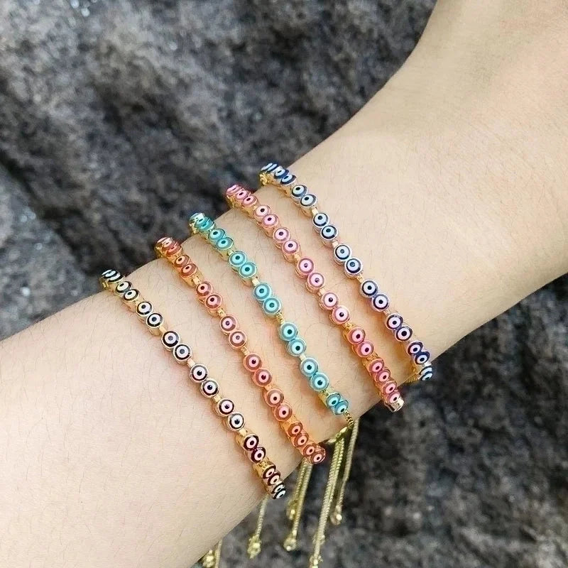 Fashion Devil's Eye Copper 18k Gold Plated Bracelets In Bulk