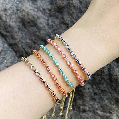 Fashion Devil's Eye Copper 18k Gold Plated Bracelets In Bulk