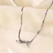 304 Stainless Steel 18K Gold Plated Minimalist Classic Style Plating Bow Knot 304 Stainless Steel Necklace