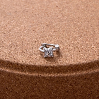1 Piece Ear Cartilage Rings & Studs Sweet Minimalist Geometric Flower 316L Stainless Steel Copper Plating Inlay Zircon