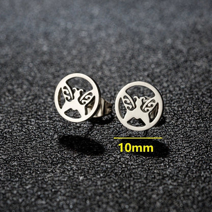 1 Pair Cute Minimalist Animal Notes Polishing 304 Stainless Steel 18K Gold Plated Ear Studs