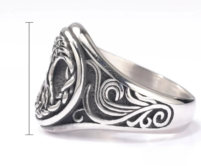 Hip-Hop Vintage Style Tree 304 Stainless Steel Plating Carving Men'S Rings